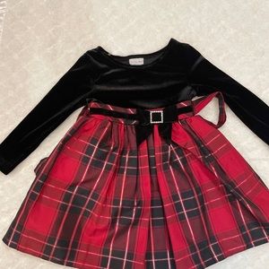 Red and black girls holiday dress size 3